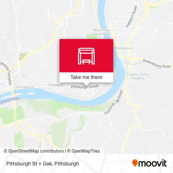 Pittsburgh St + Oak map