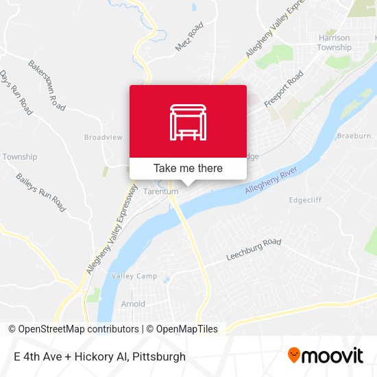E 4th Ave + Hickory Al map