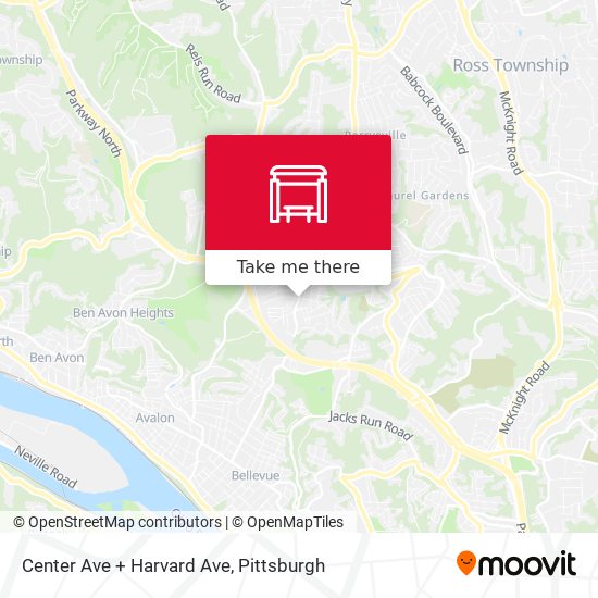 Center Ave + Harvard Ave map