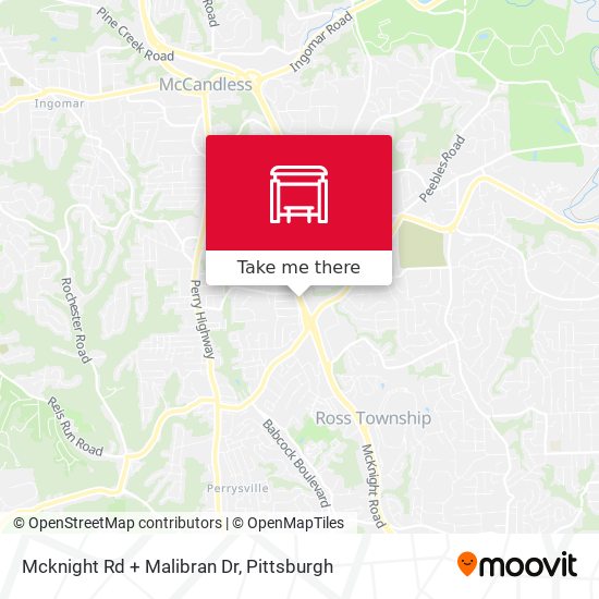 Mcknight Rd + Malibran Dr map