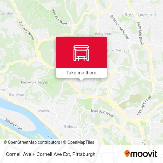 Cornell Ave + Cornell Ave Ext map