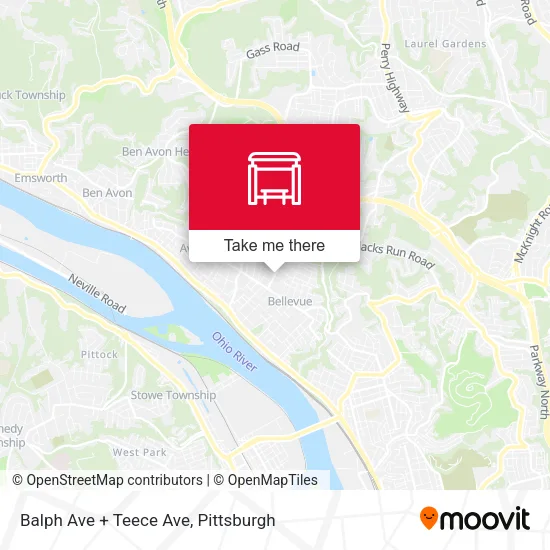 Mapa de Balph Ave + Teece Ave