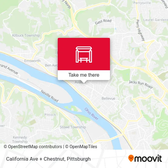 Mapa de California Ave + Chestnut