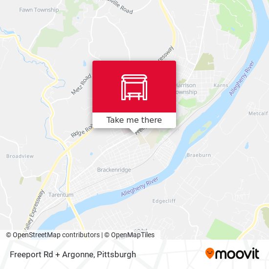 Freeport Rd + Argonne map