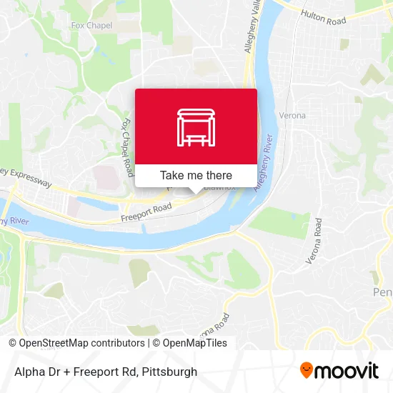 Alpha Dr + Freeport Rd map