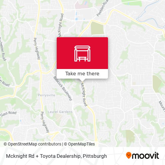 Mcknight Rd + Toyota Dealership map