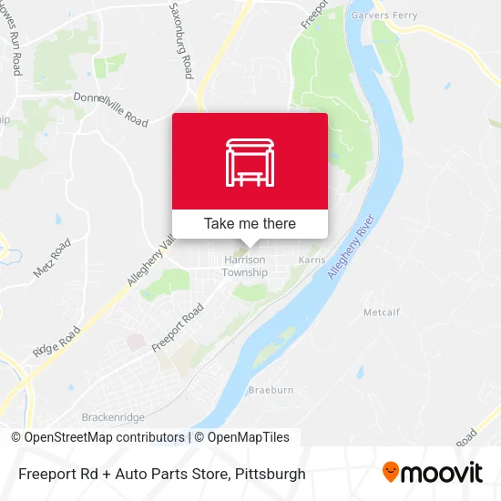 Mapa de Freeport Rd + Auto Parts Store