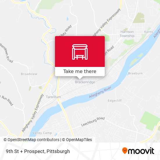 Mapa de 9th St + Prospect
