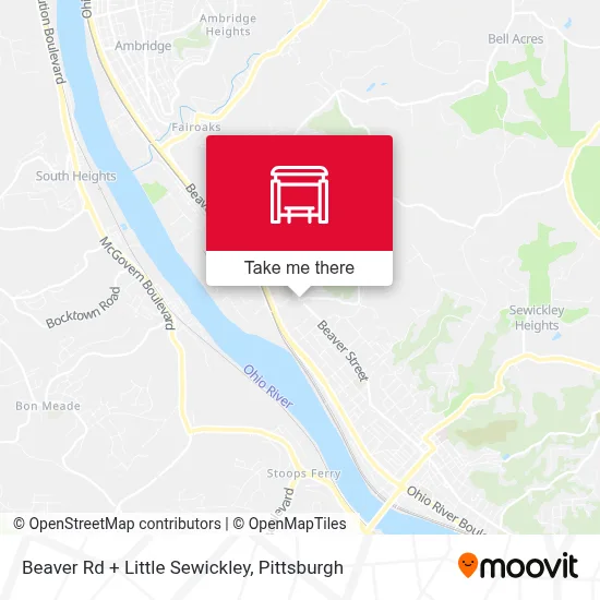 Beaver Rd + Little Sewickley map