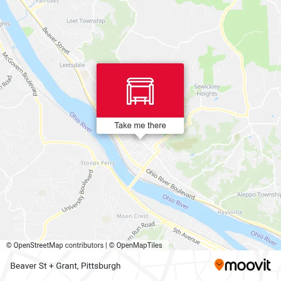 Beaver St + Grant map