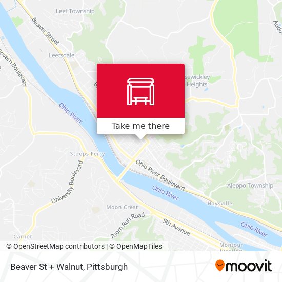 Beaver St + Walnut map