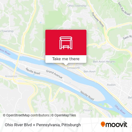 Mapa de Ohio River Blvd + Pennsylvania