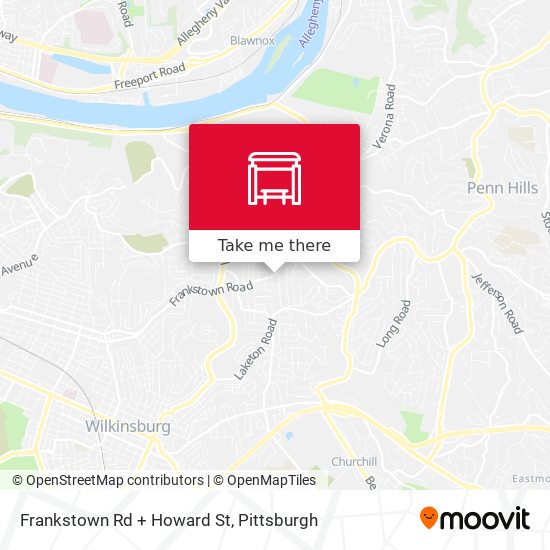 Frankstown Rd + Howard St map