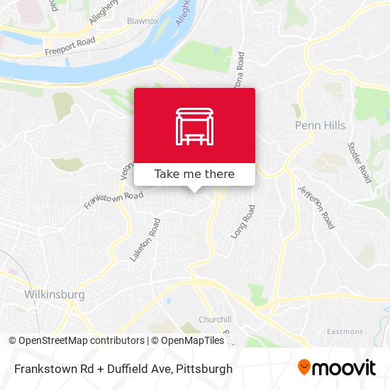 Frankstown Rd + Duffield Ave map
