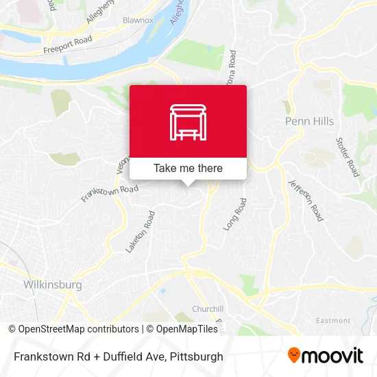 Mapa de Frankstown Rd + Duffield Ave