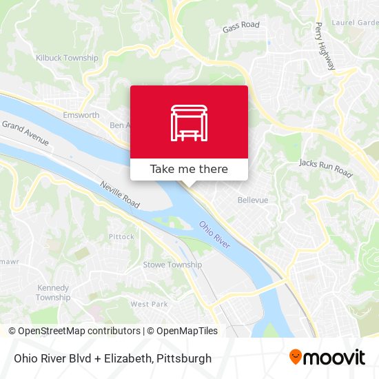 Ohio River Blvd + Elizabeth map