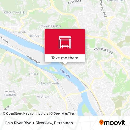 Ohio River Blvd + Riverview map