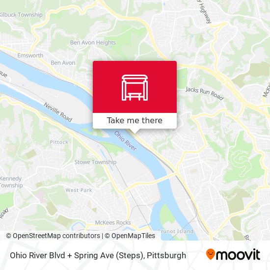 Ohio River Blvd + Spring Ave (Steps) map