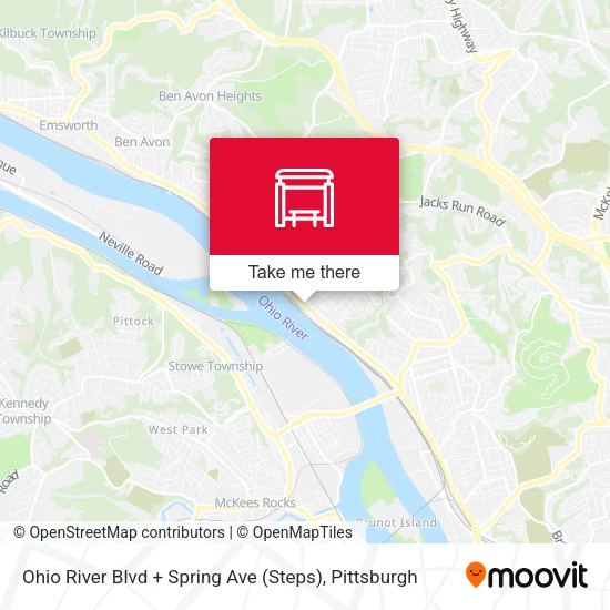 Mapa de Ohio River Blvd + Spring Ave (Steps)