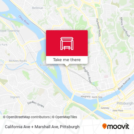 California Ave + Marshall Ave map