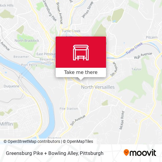 Greensburg Pike + Bowling Alley map