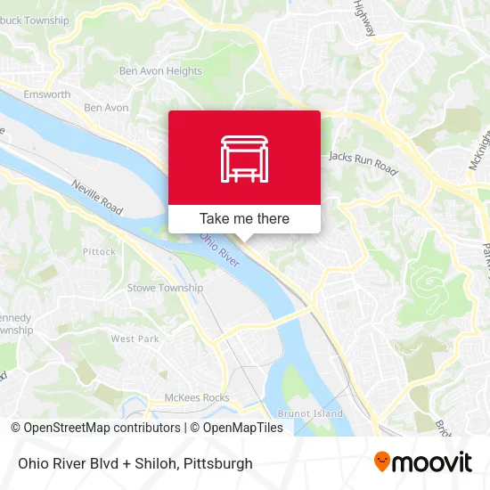 Mapa de Ohio River Blvd + Shiloh
