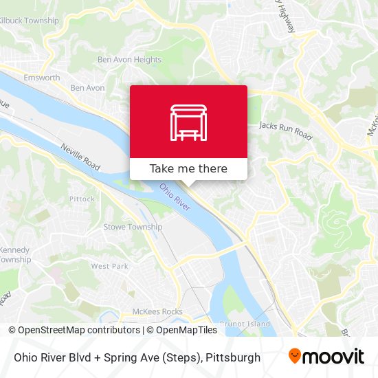 Ohio River Blvd + Spring Ave (Steps) map