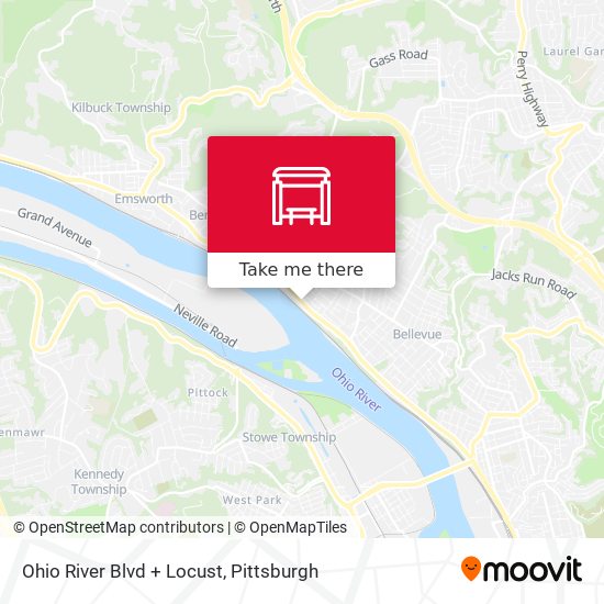 Ohio River Blvd + Locust map