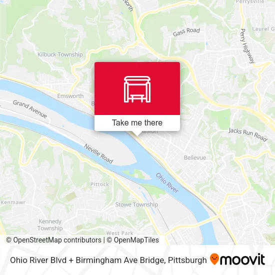 Mapa de Ohio River Blvd + Birmingham Ave Bridge