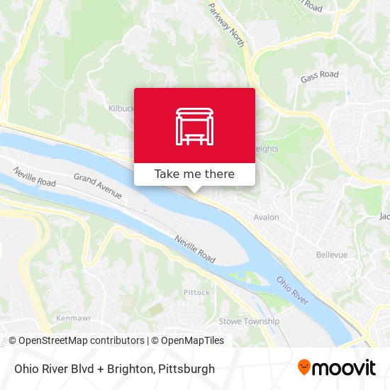 Mapa de Ohio River Blvd + Brighton