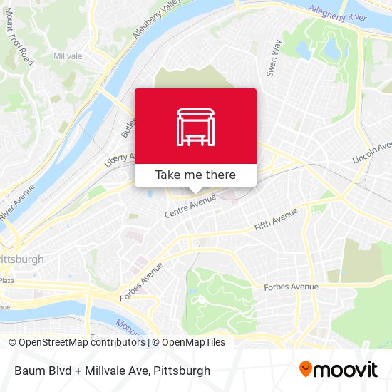 Mapa de Baum Blvd + Millvale Ave