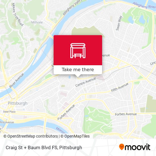 Craig St + Baum Blvd FS map