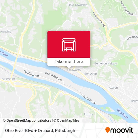 Ohio River Blvd + Orchard map