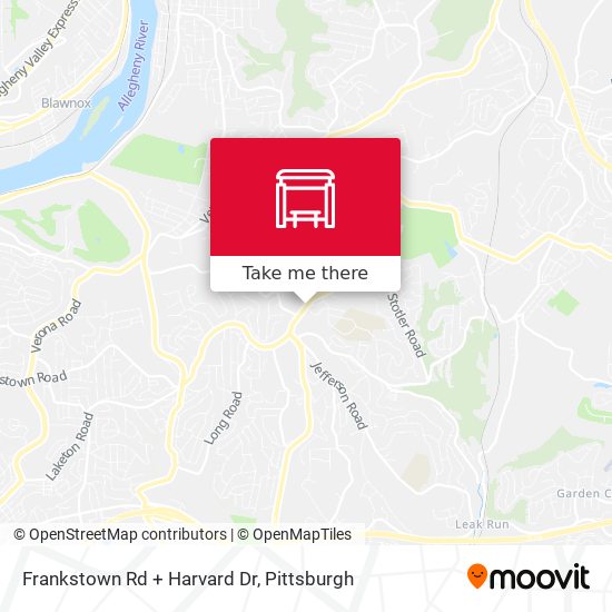 Frankstown Rd + Harvard Dr map