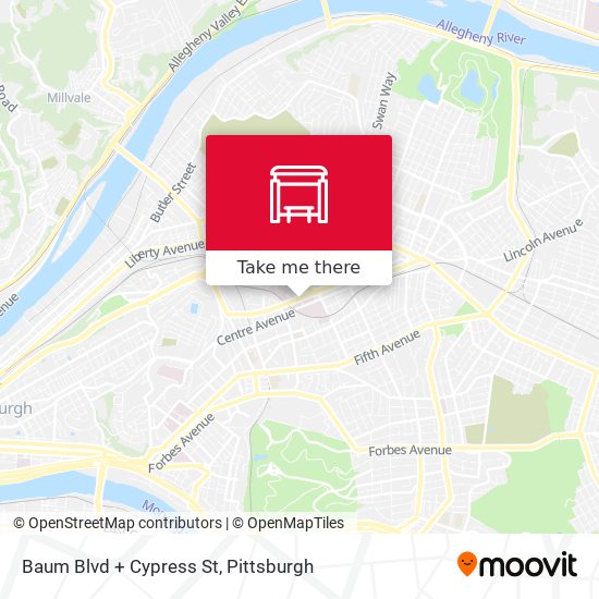 Mapa de Baum Blvd + Cypress St