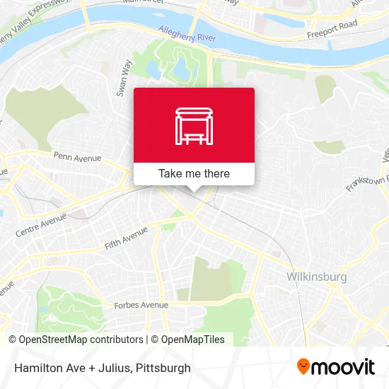 Hamilton Ave + Julius map