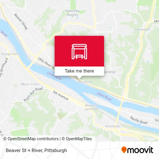 Beaver St + River map