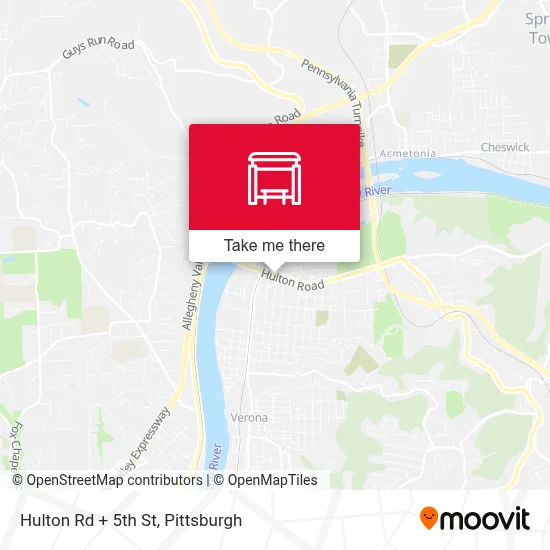 Hulton Rd + 5th St map
