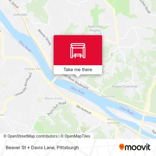 Beaver St + Davis Lane map