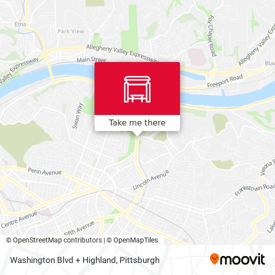 Mapa de Washington Blvd + Highland