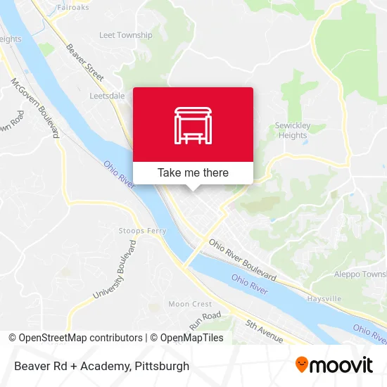 Beaver Rd + Academy map