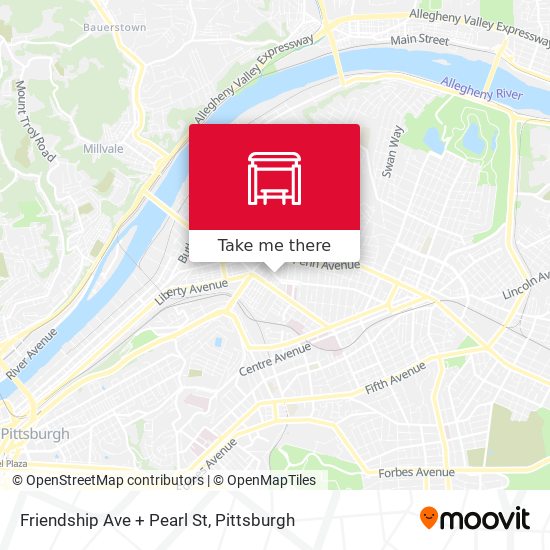 Mapa de Friendship Ave + Pearl St