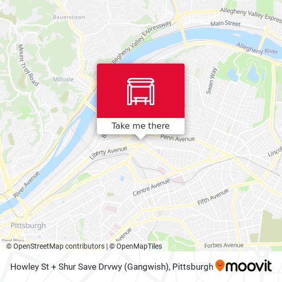 Howley St + Shur Save Drvwy (Gangwish) map