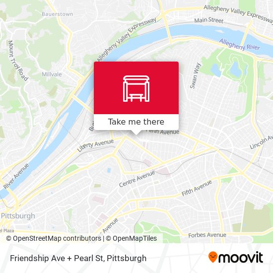 Friendship Ave + Pearl St map