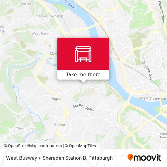 West Busway + Sheraden Station B map