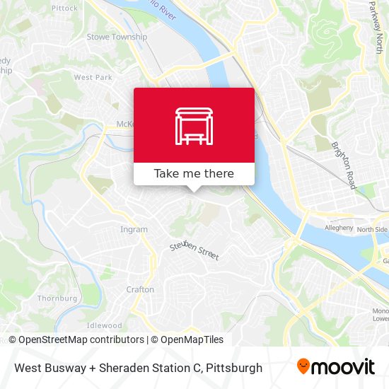 West Busway + Sheraden Station C map