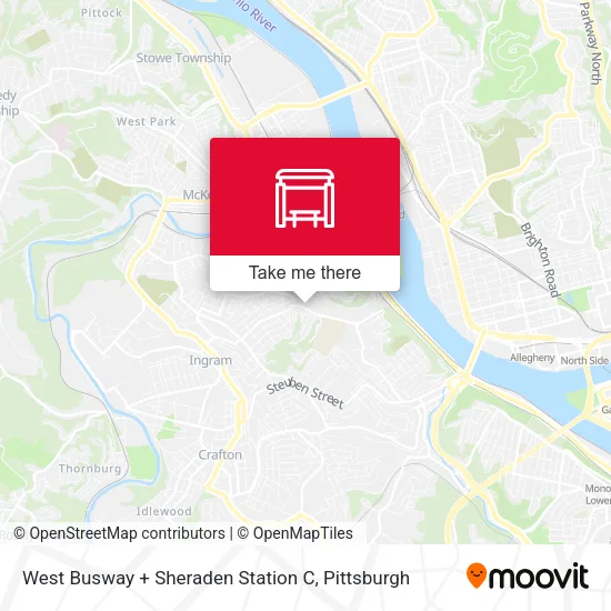 West Busway + Sheraden Station C map