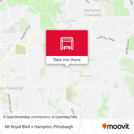Mt Royal Blvd + Hampton map
