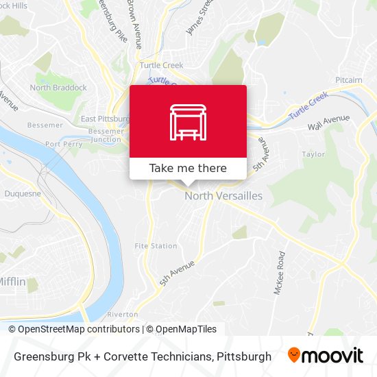 Mapa de Greensburg Pk + Corvette Technicians