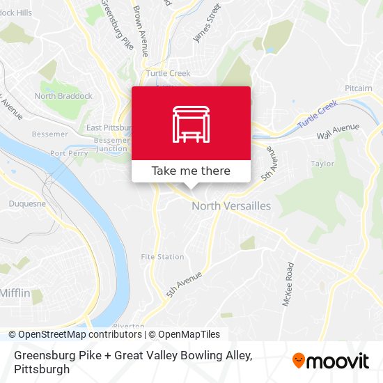 Greensburg Pike + Great Valley Bowling Alley map